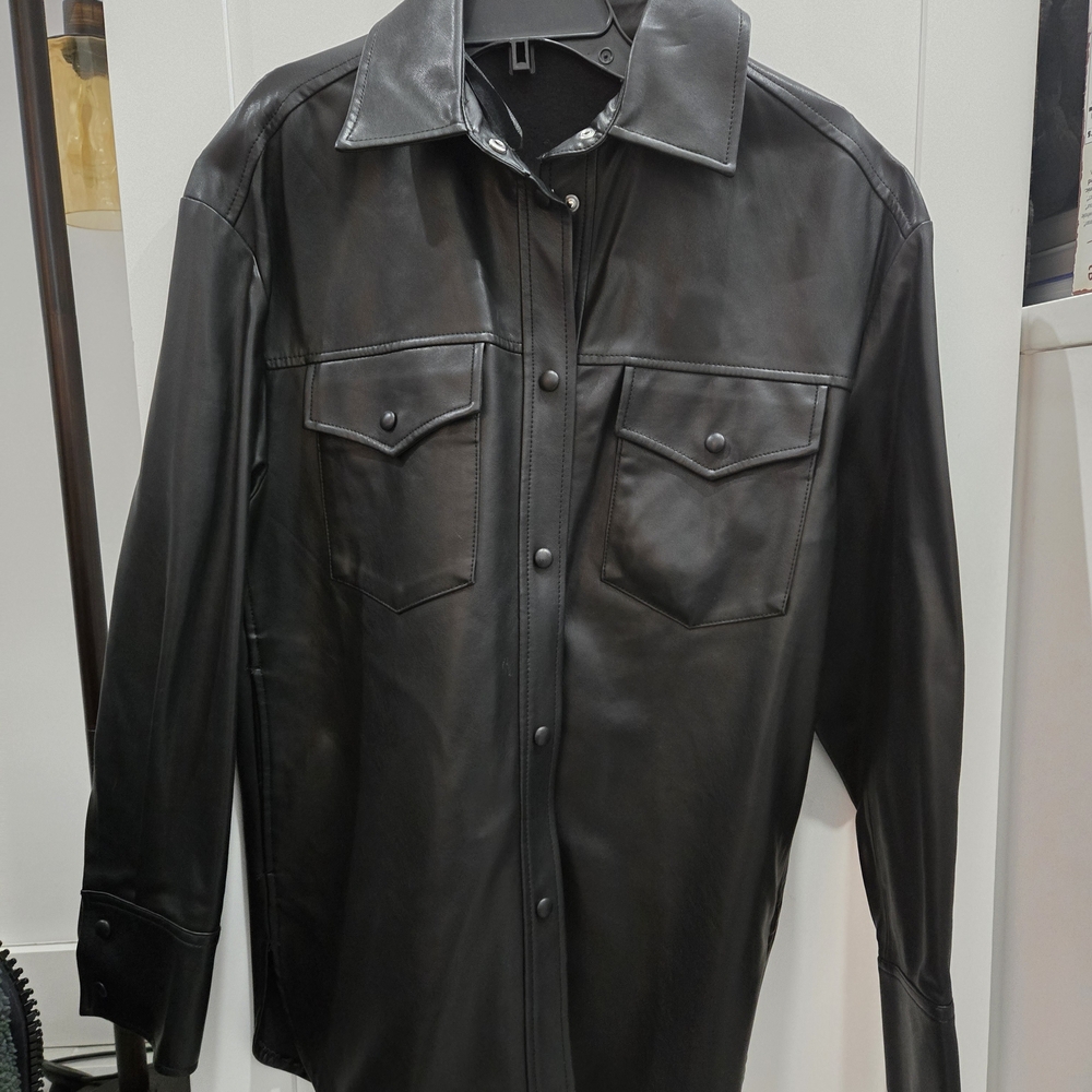 Mango Black Shirt Jacket